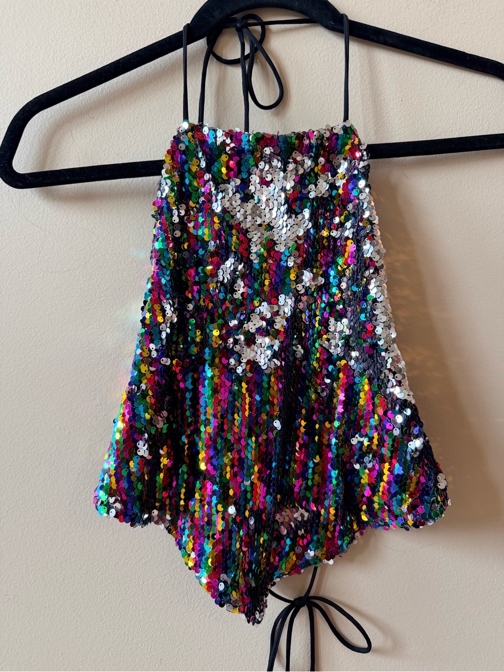 Motel Rocks Multicolor Sequin Halter Top